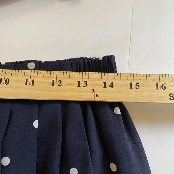 J.Crew Women's Pleated Midi Skirt in Polka Dot Navy Blue Size 4 - Picture 6 of 10